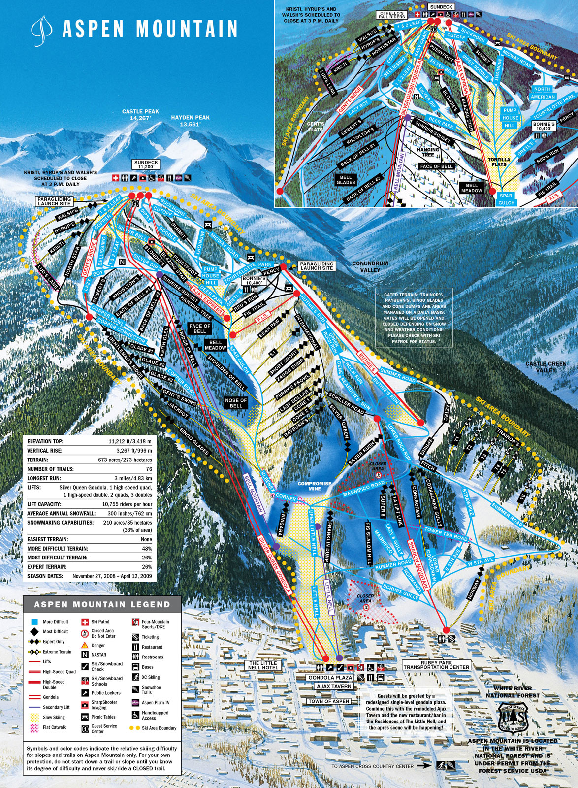 Aspen Mountain Ski Trail Map 2 