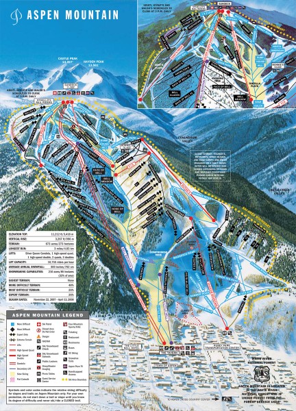 Aspen Mountain Ski Trail Map