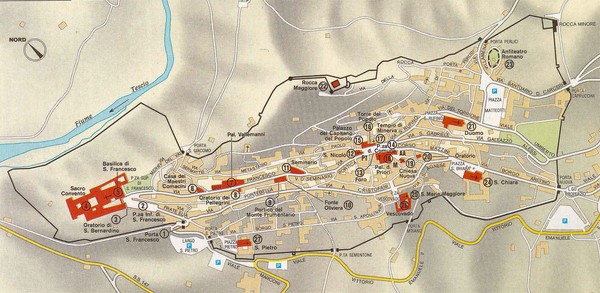 Assisi Tourist Map