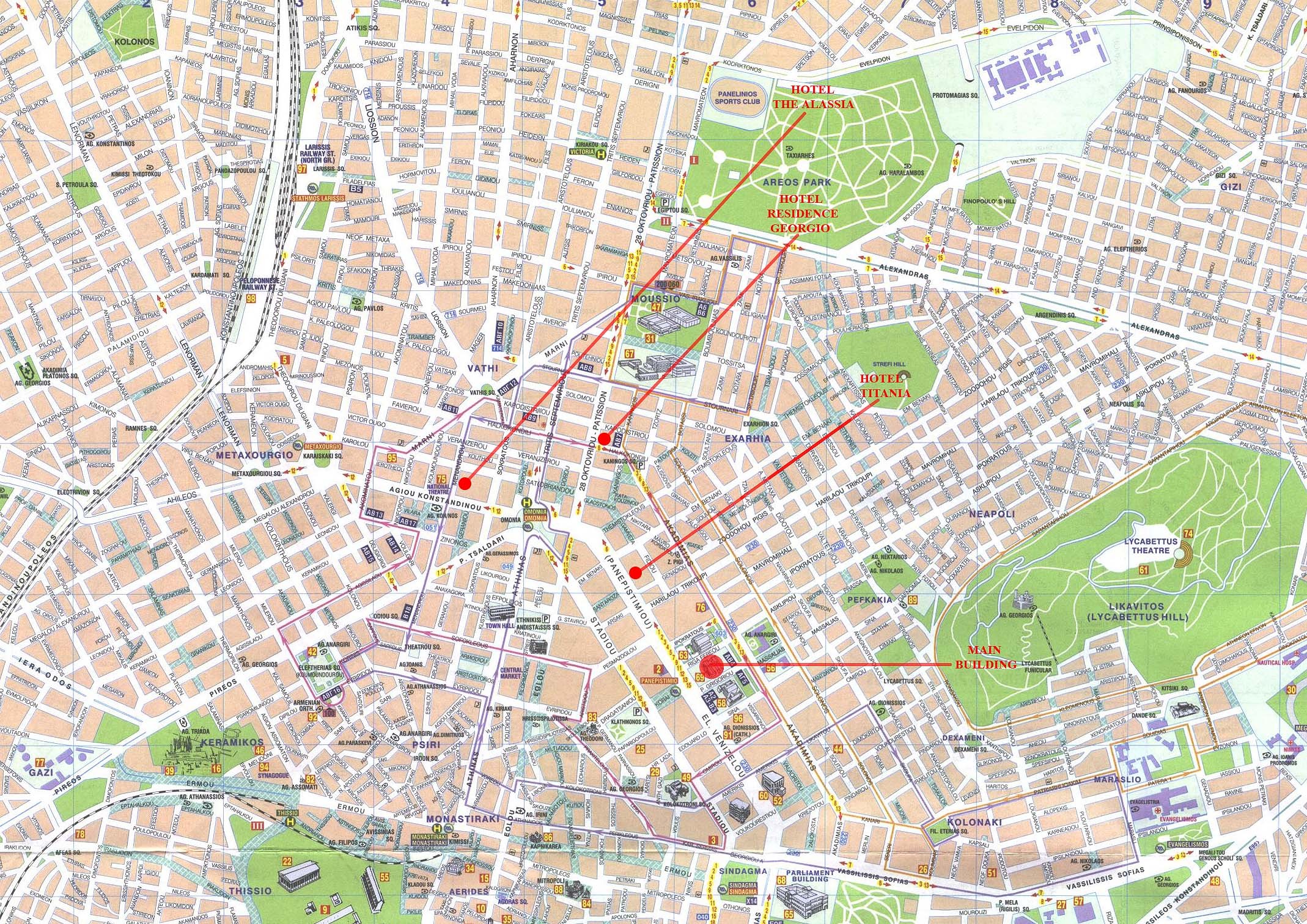 Athens Center Map 