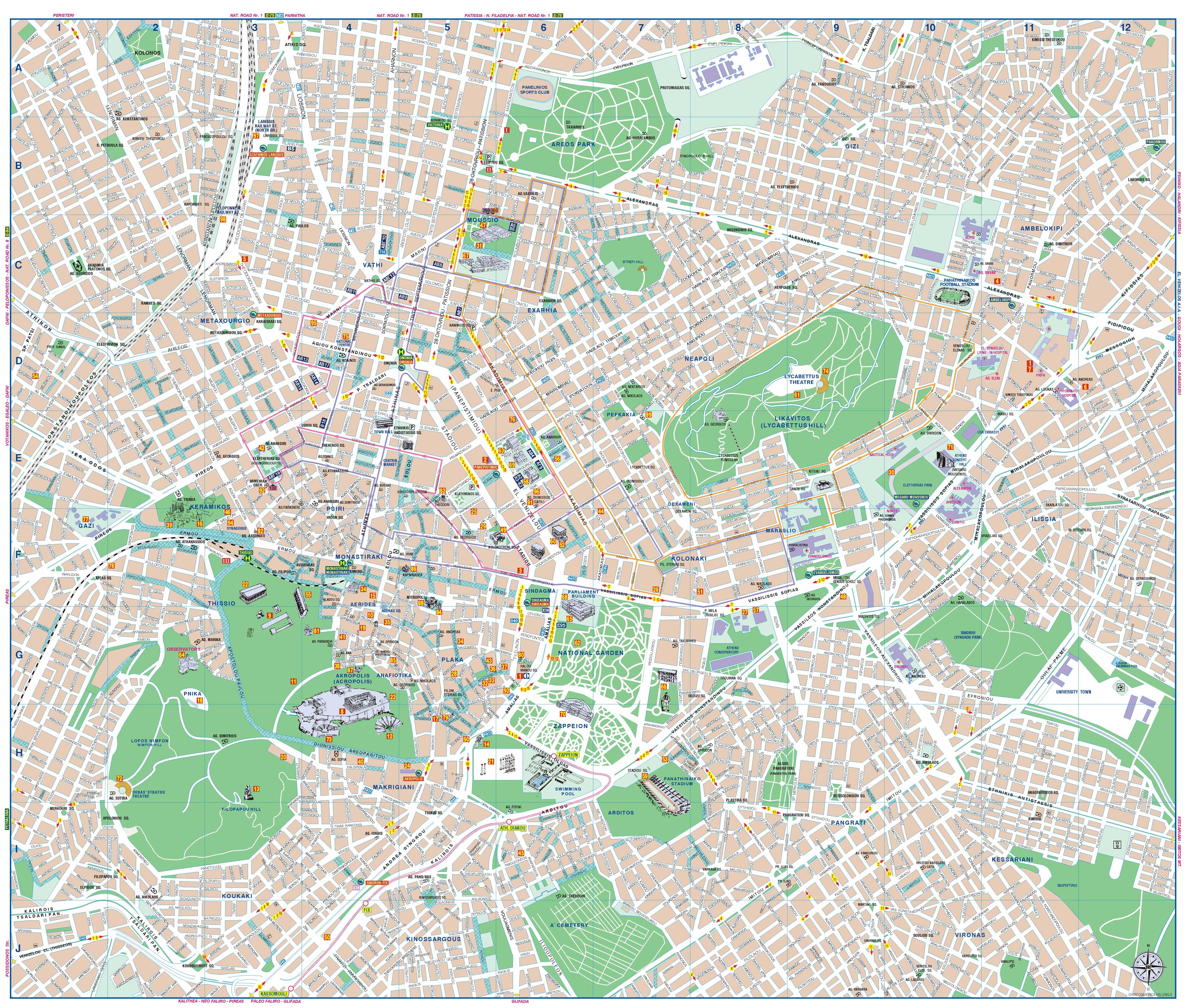 Athens City Map - Athens Greece • mappery