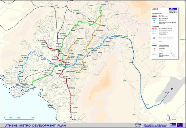 Athens Metro Transportation Map