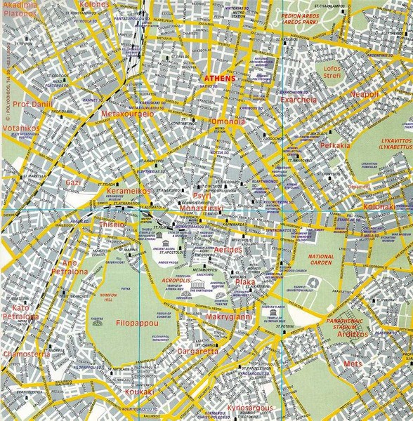 Athens Tourist Map