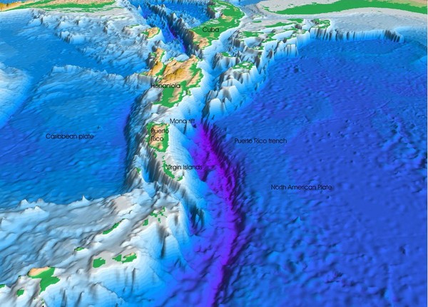 Atlantic Trench Bathymetric Map