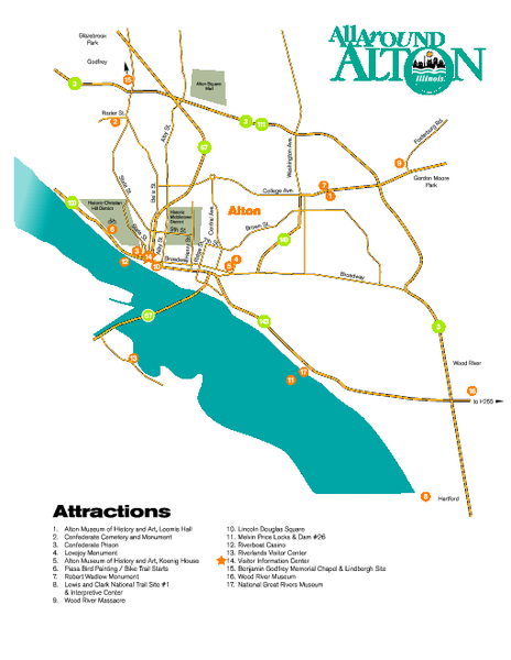 Attractions in Alton, Illinois Map