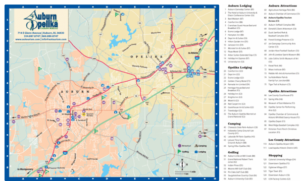 Auburn and Opelika City Map
