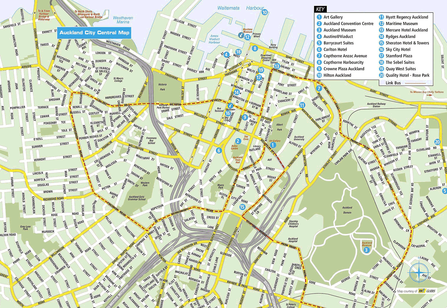 Auckland City Central Map 