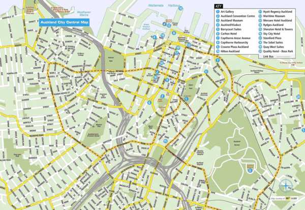 Auckland City Central Map