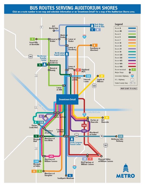 Auditorium Shores Routes Map