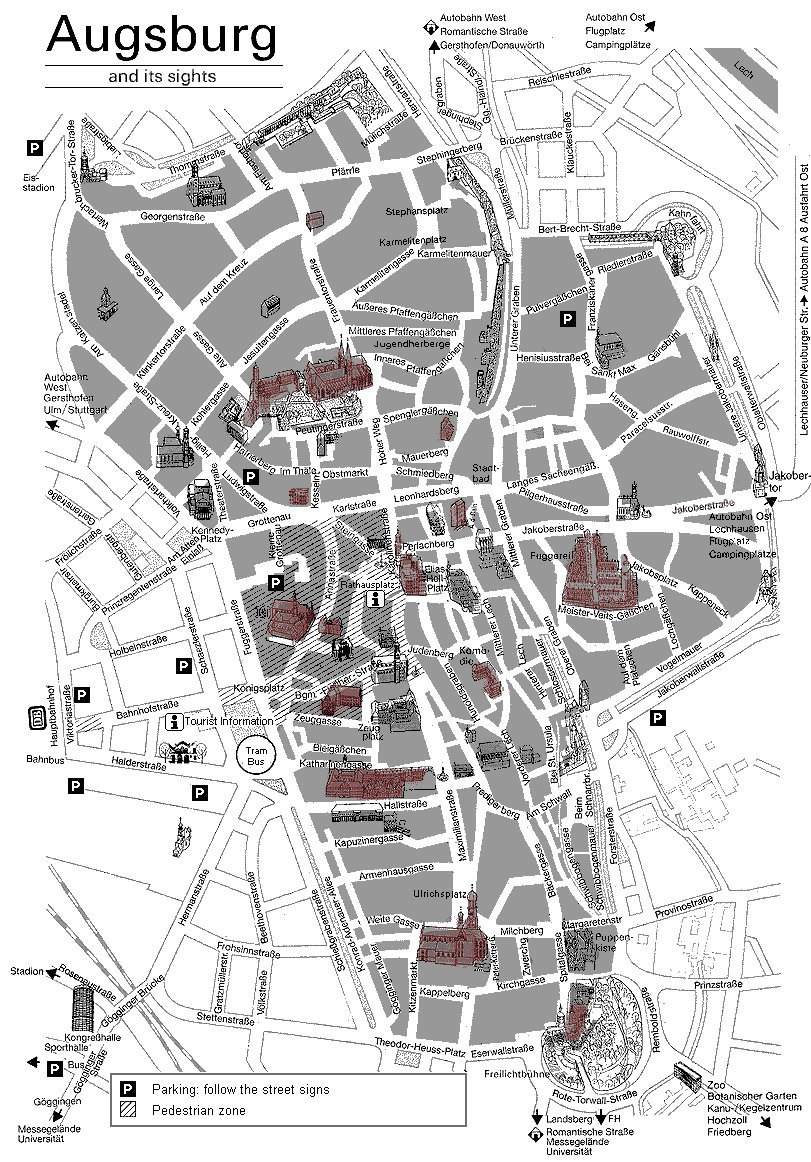 Augsburg Tourist Map - Augsburg Germany • mappery