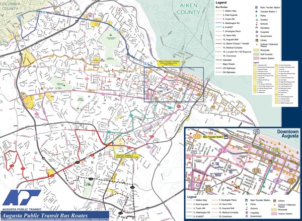 Augusta Public Transit Routes Map