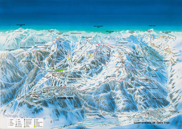 Auron Saint-Etienne-de-Tinée Ski Trail Map