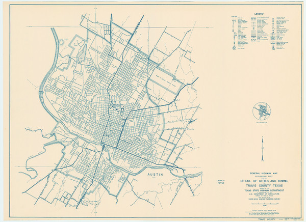 Austin Area Highway Map 1940 - Austin TX • mappery