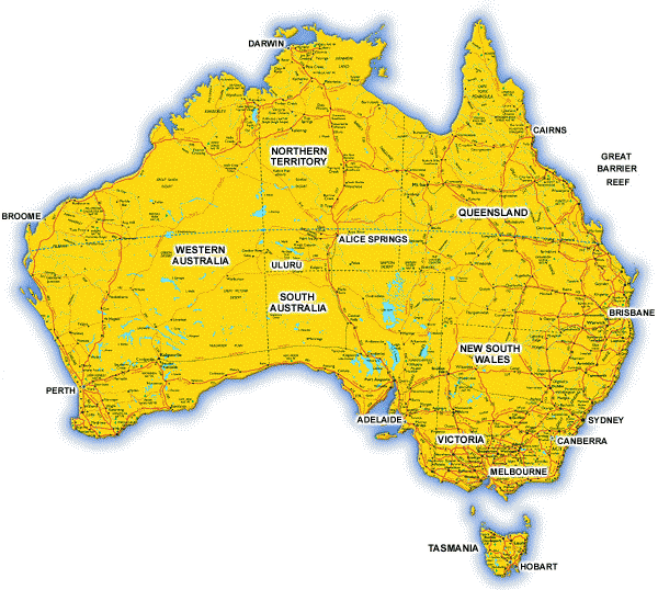 Australia Region Tourist Map