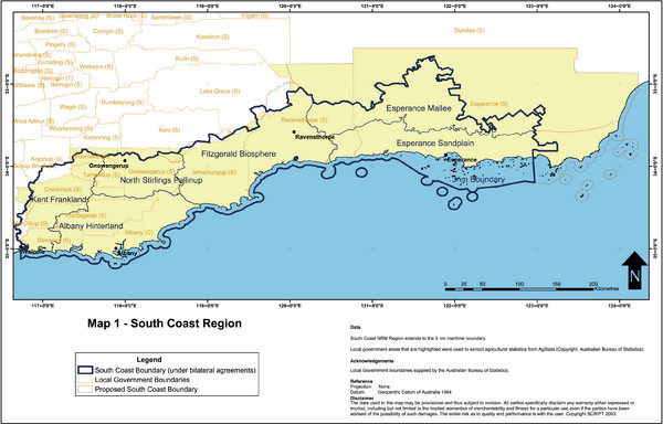 South Coast Wa Map Australia South Coast Region Map - Esperance Australia • Mappery