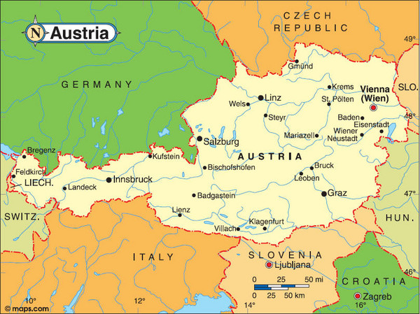 Austria Tourist Map