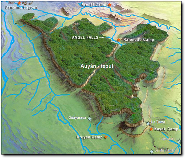 Auyan Tepui Map