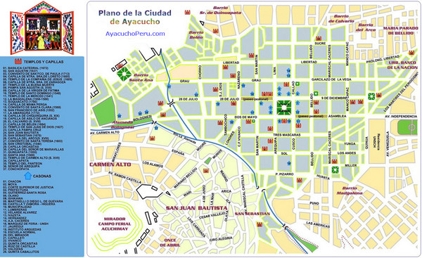 Ayacucho Tourist Map