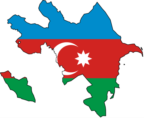 Azerbaijan Flag Map