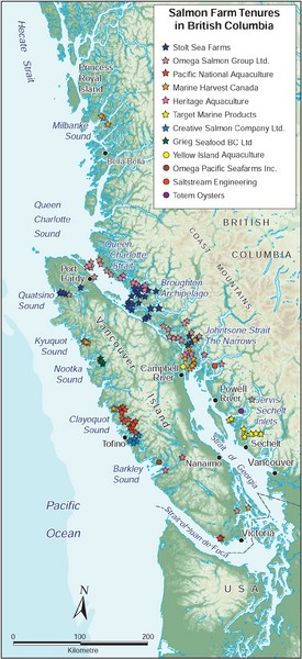 BC Fish Farm Map