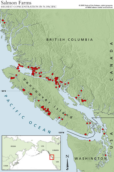 BC Salmon Farms Map