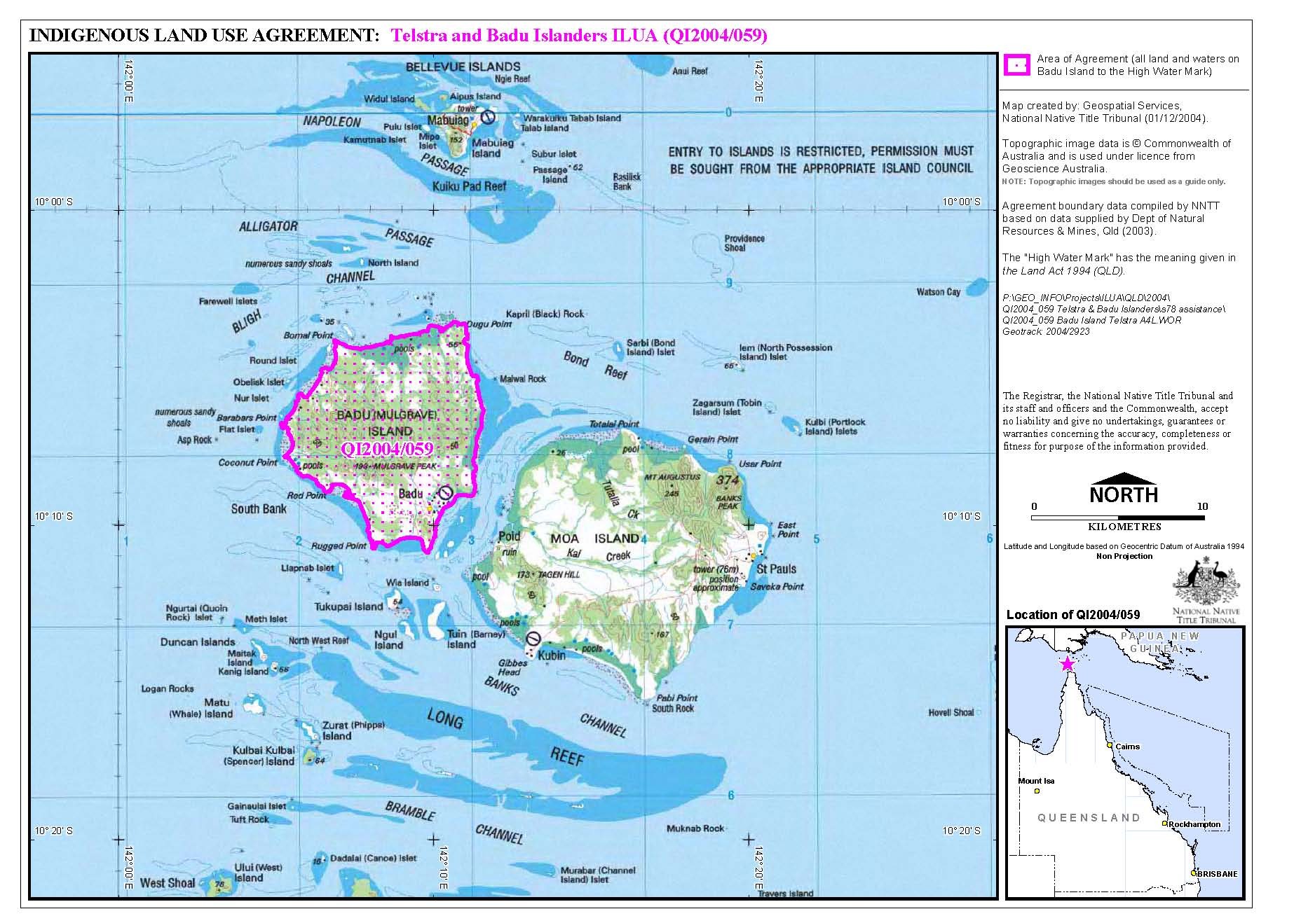 Badu Island and Moa Island Map • mappery