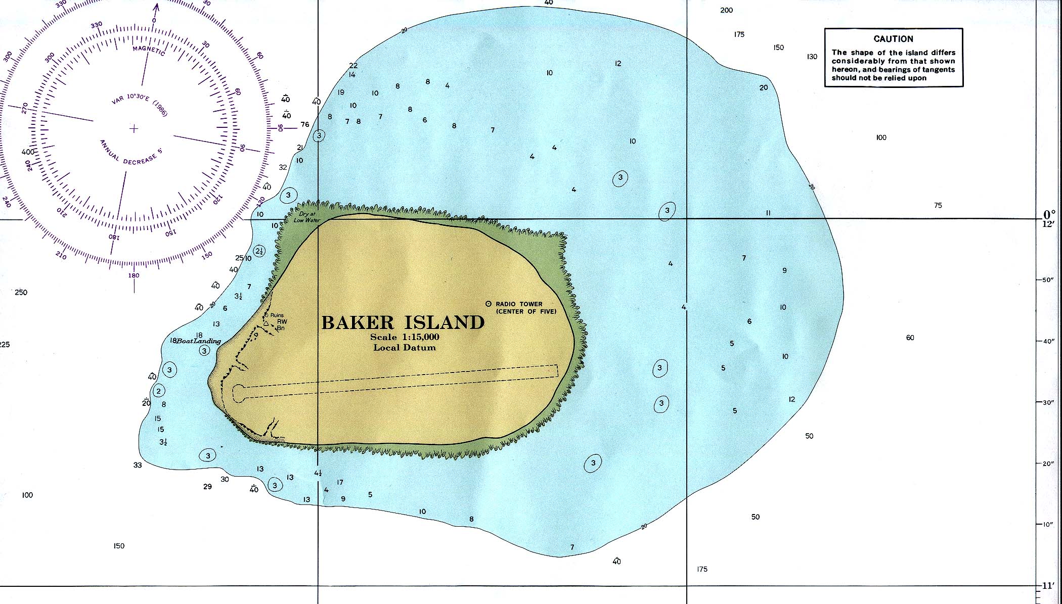 Baker Island Nautical Map Baker Island • mappery