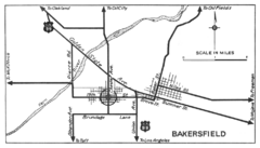 Bakersfield, 1934 Map