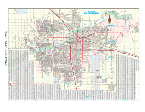 Bakersfield, California City Map