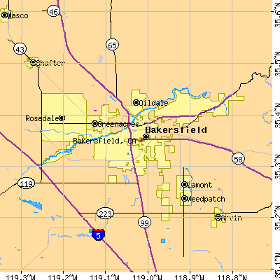 Bakersfield City Limits Map
