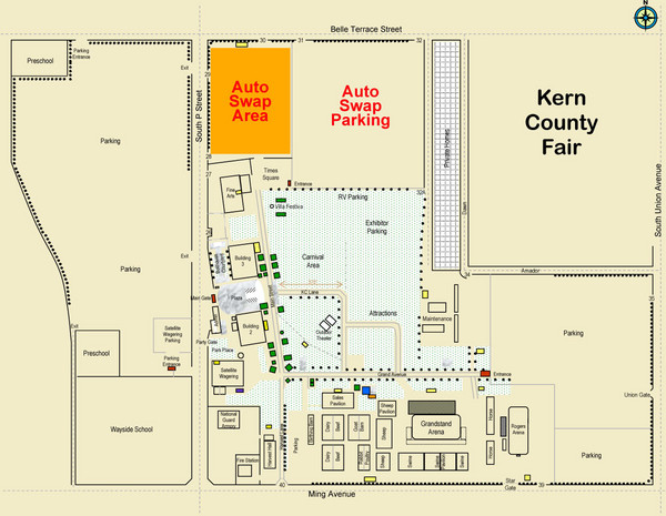 Bakersfield's Auto Swap Meet Map