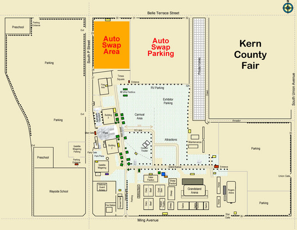 Bakersfield's Auto Swap Meet Map