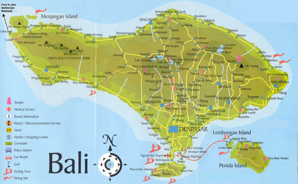 Bali Tourist Map