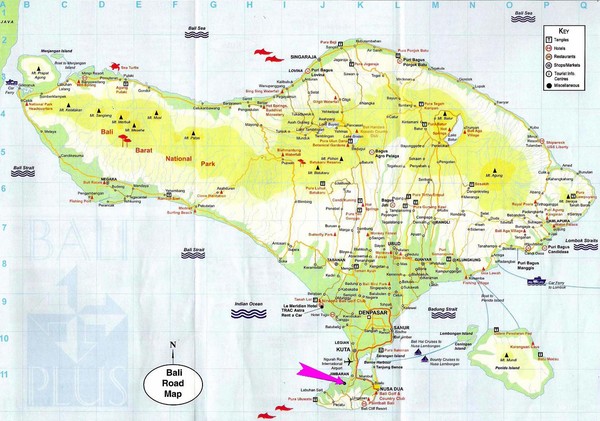 Bali Tourist Map
