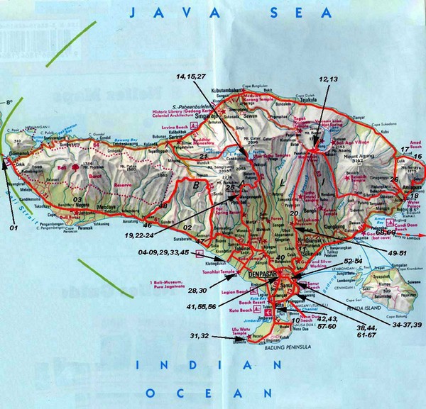 Bali Trek Map