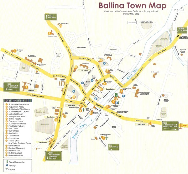Ballina Town Map
