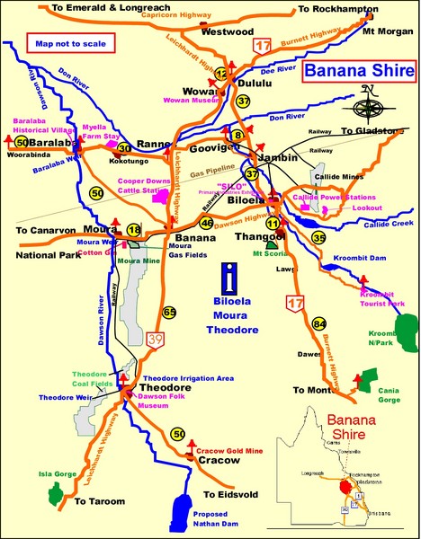 Banana Shire Tourist Map