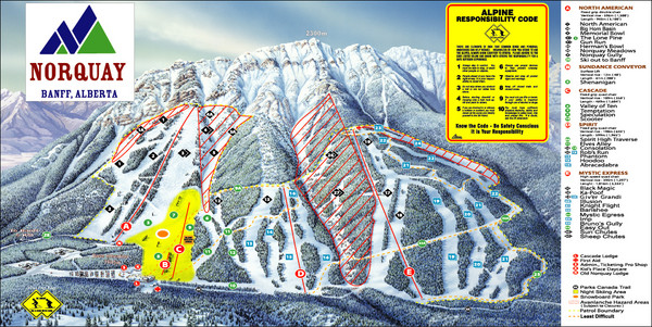 Banff Mount Norquay Ski Trail Map