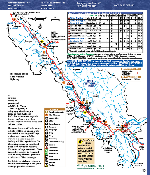 Banff National Park Map Banff National Park Alberta Mappery