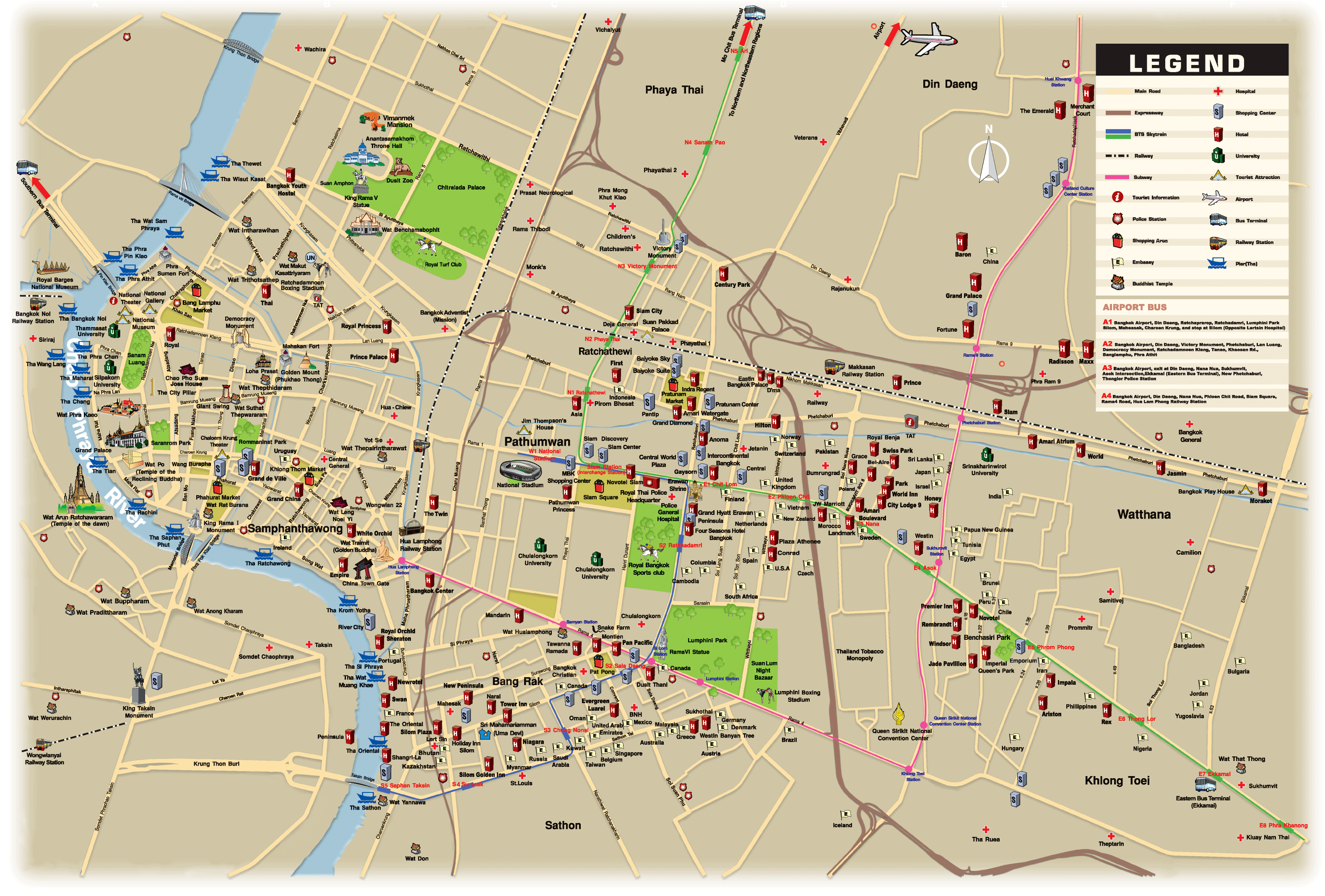 Bangkok Map - Bangkok Thailand • mappery