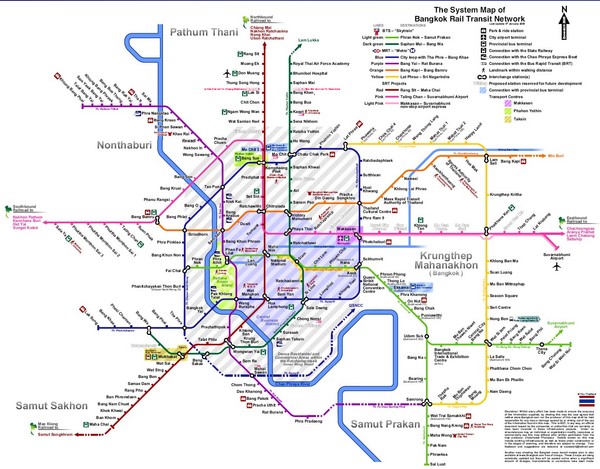 Bangkok Rail Transit Network Map