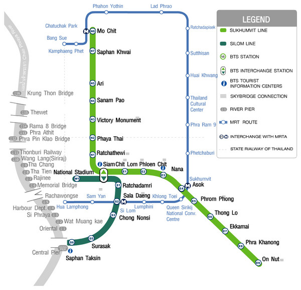 Bangkok Skytrain Route Map