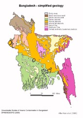 Bangladesh simplified geology Map