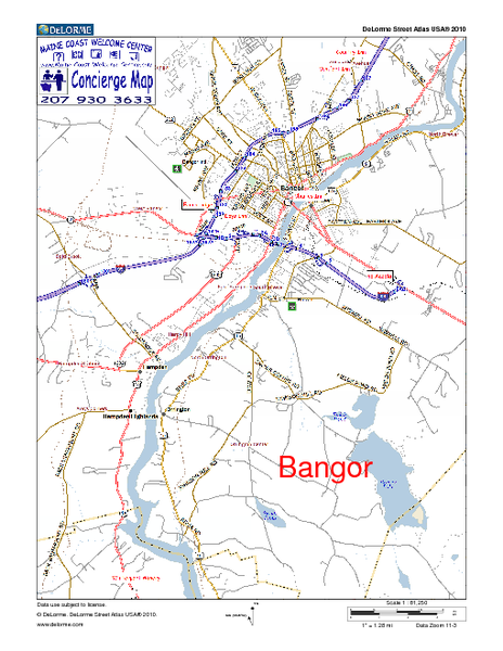 Bangor, Me, USA Map