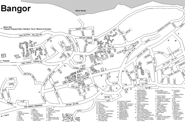 Bangor University Map