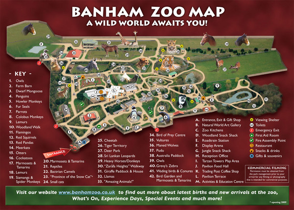 Banham Zoo Map