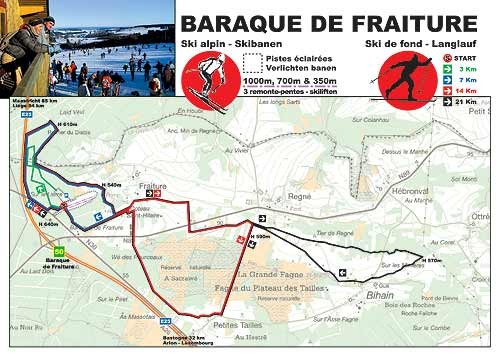 Baraque de Fraiture and Nordic Ski Trail Map