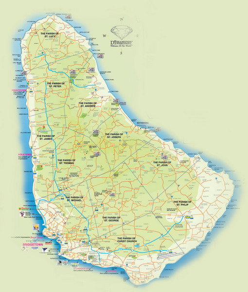 Barbados Tourist Map