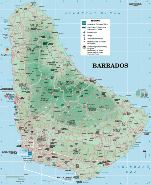 Barbados Tourist Map