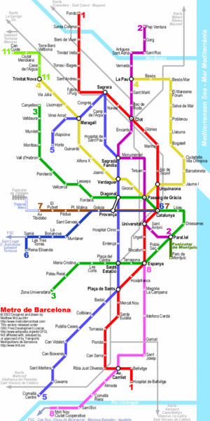 Barcelona Metro Map